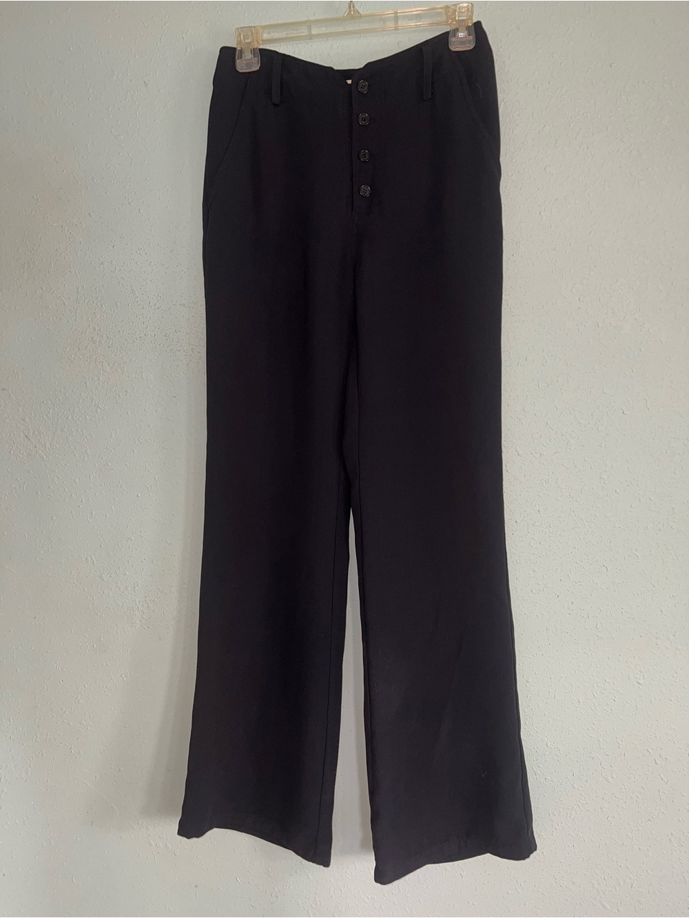 Navy High-Rise Wide-Leg Trousers